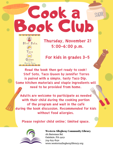 Cook a Book Club Flyer