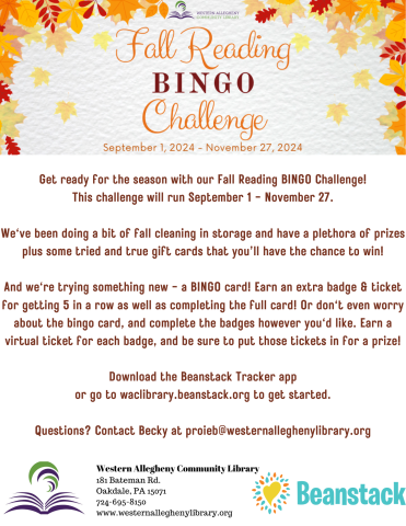 Fall Reading Challenge Flyer