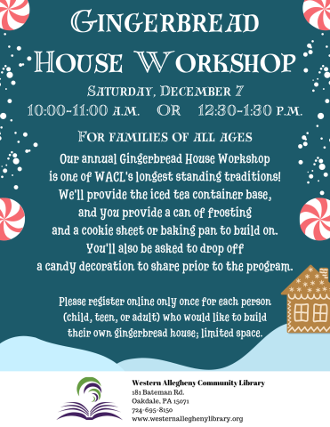 Gingerbread House Workshop Flyer