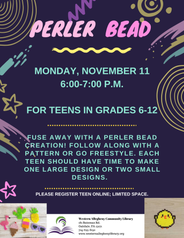 Perler Bead Teen Flyer