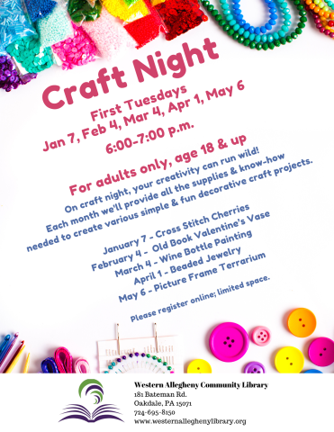 Craft Night flyer