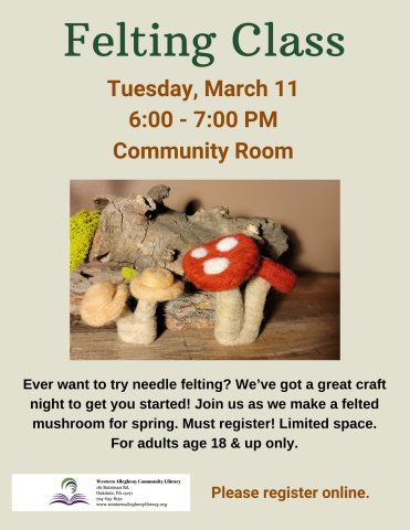 Felting Class flyer