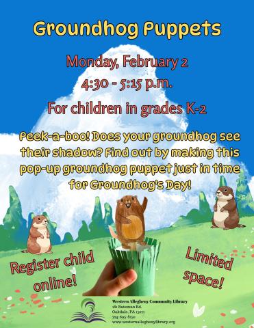 Groundhog Puppets Flyer