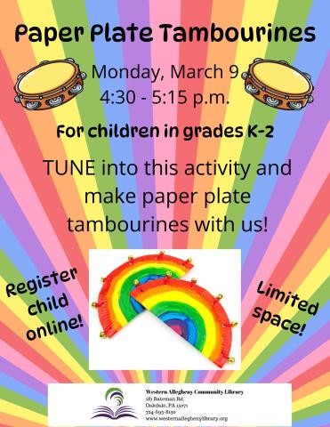 Paper Plate Tambourines Flyer