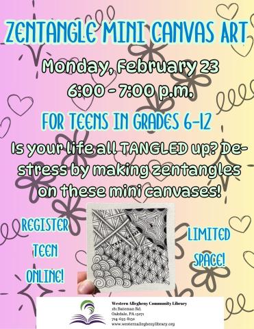 Zentangle Mini Canvas Art Flyer