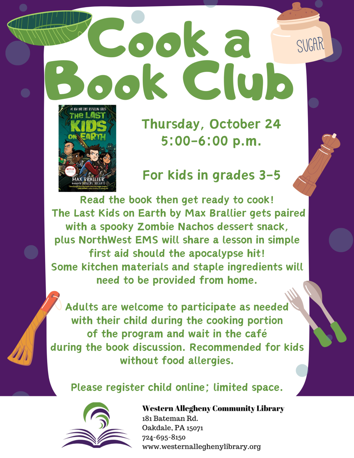 Cook a Book Club Flyer