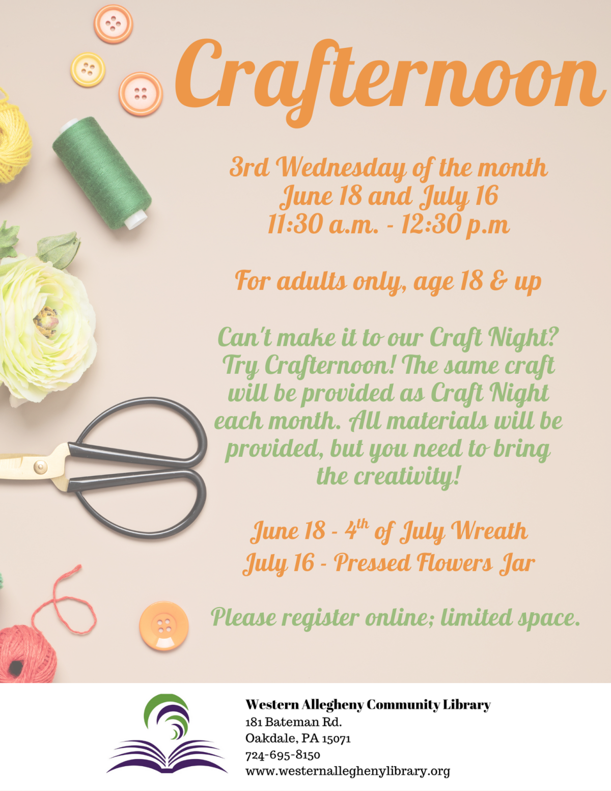 Crafternoon flyer