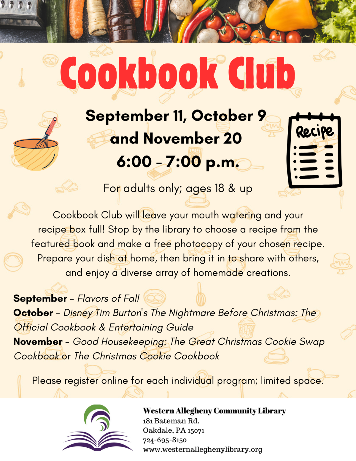 Cookbook Club flyer