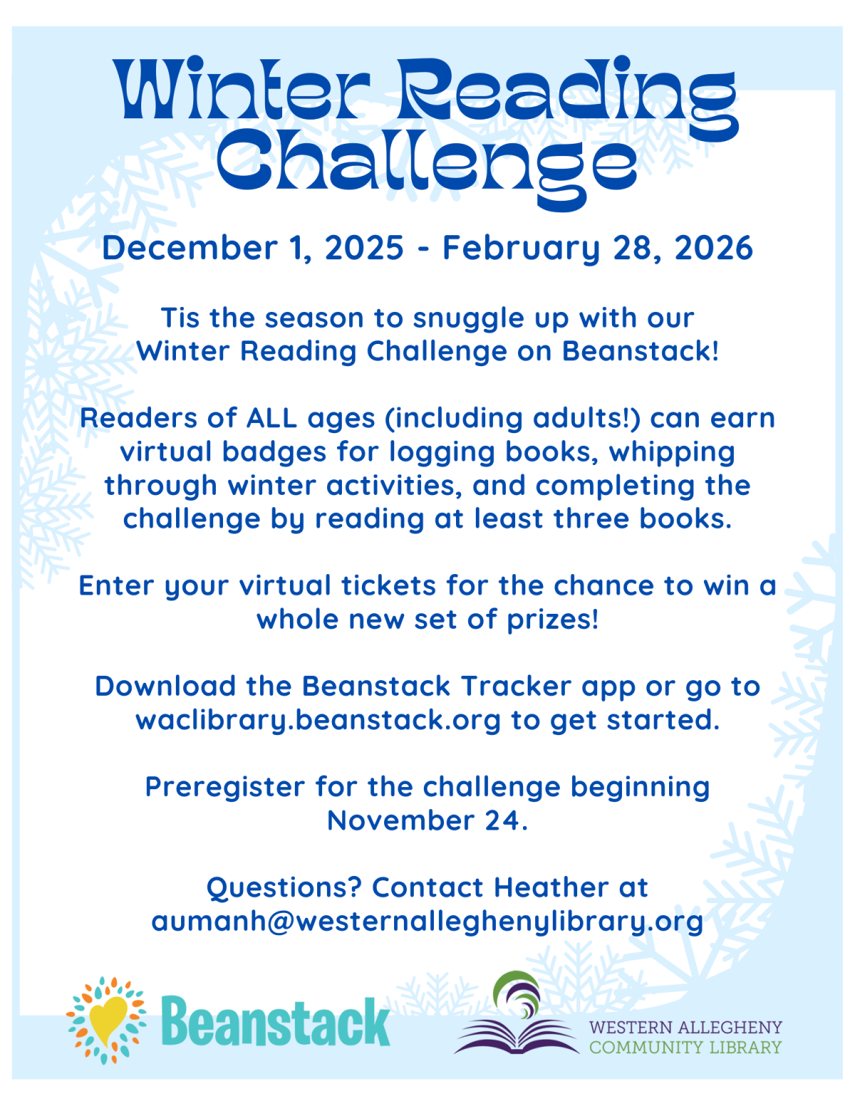 Winter Reading Challenge flyer