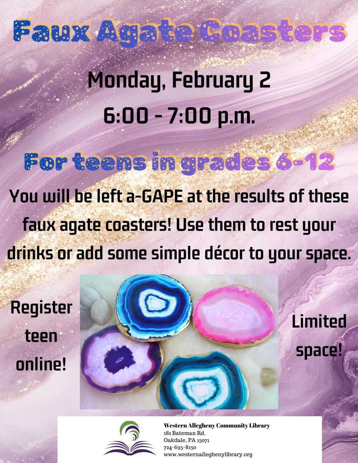 Faux Agate Coasters Flyer