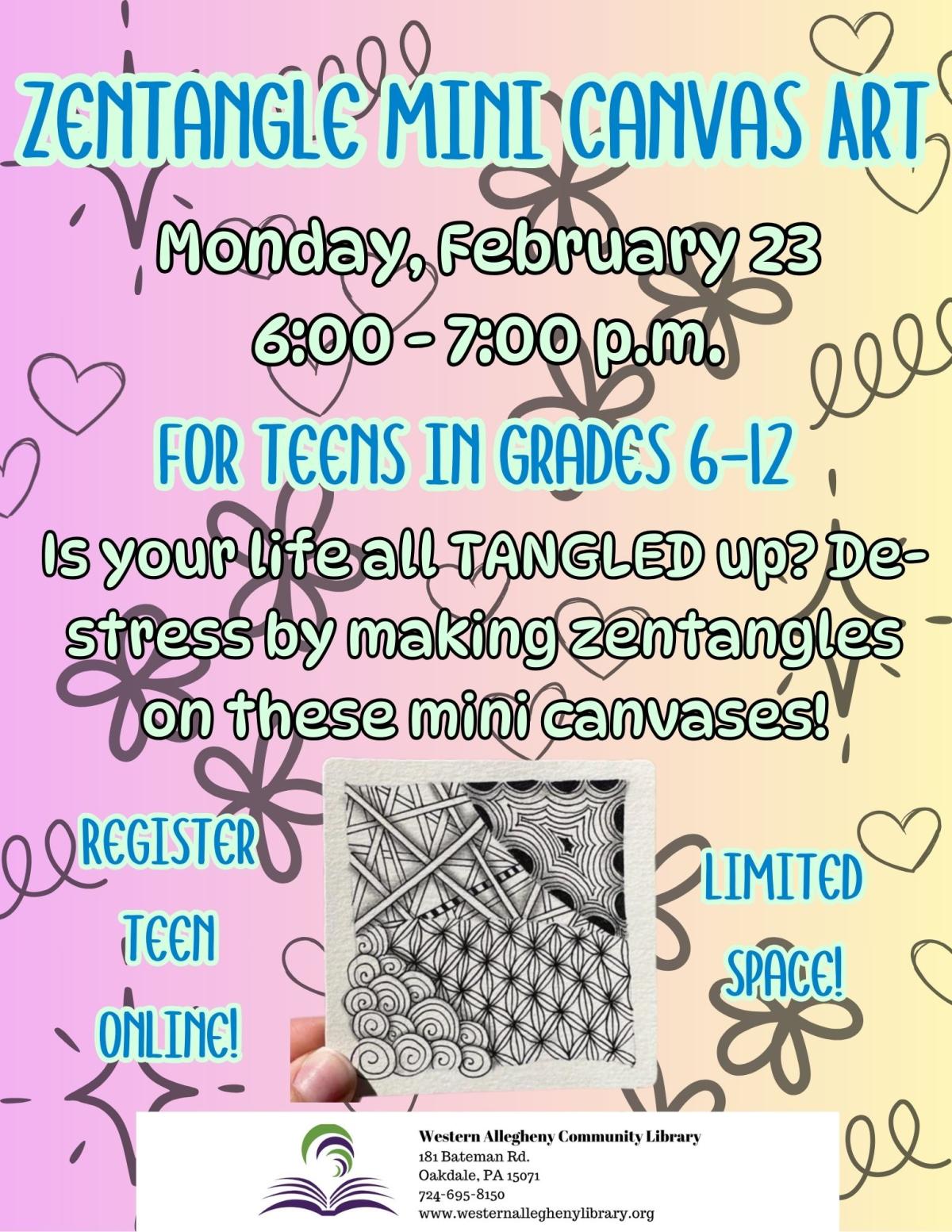 Zentangle Mini Canvas Art Flyer